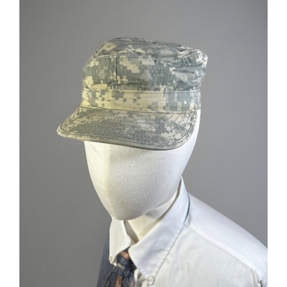 Cap US Army Hat Fitted 7 1/8 Green Digital Camouflage Patrol Mens Cotton Blend - Picture 1 of 5